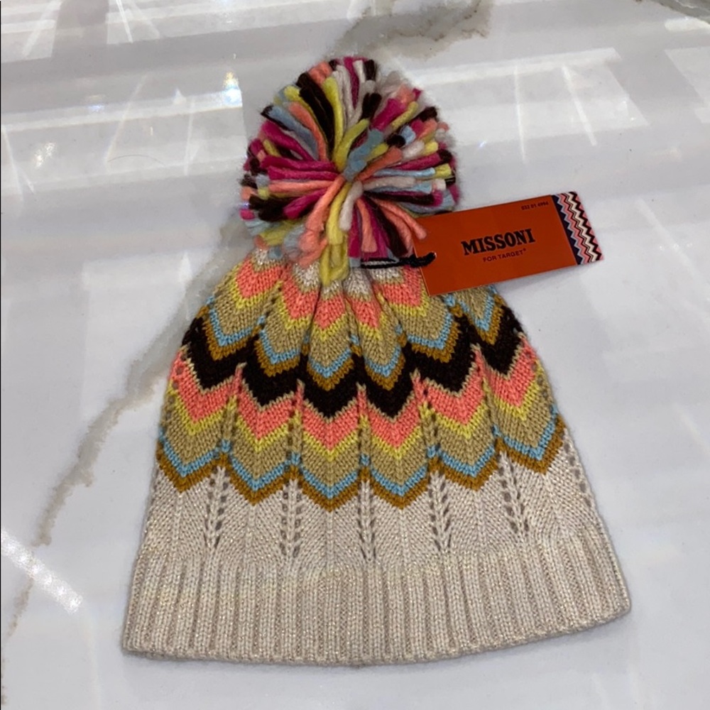 Missoni Girls knit beanie XS S 4 5 6 gold shimmer